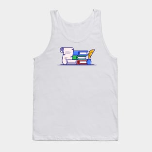 Book, Paper With Feather Pen And Ink Tank Top